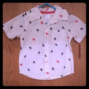 Brand new boys dog button down